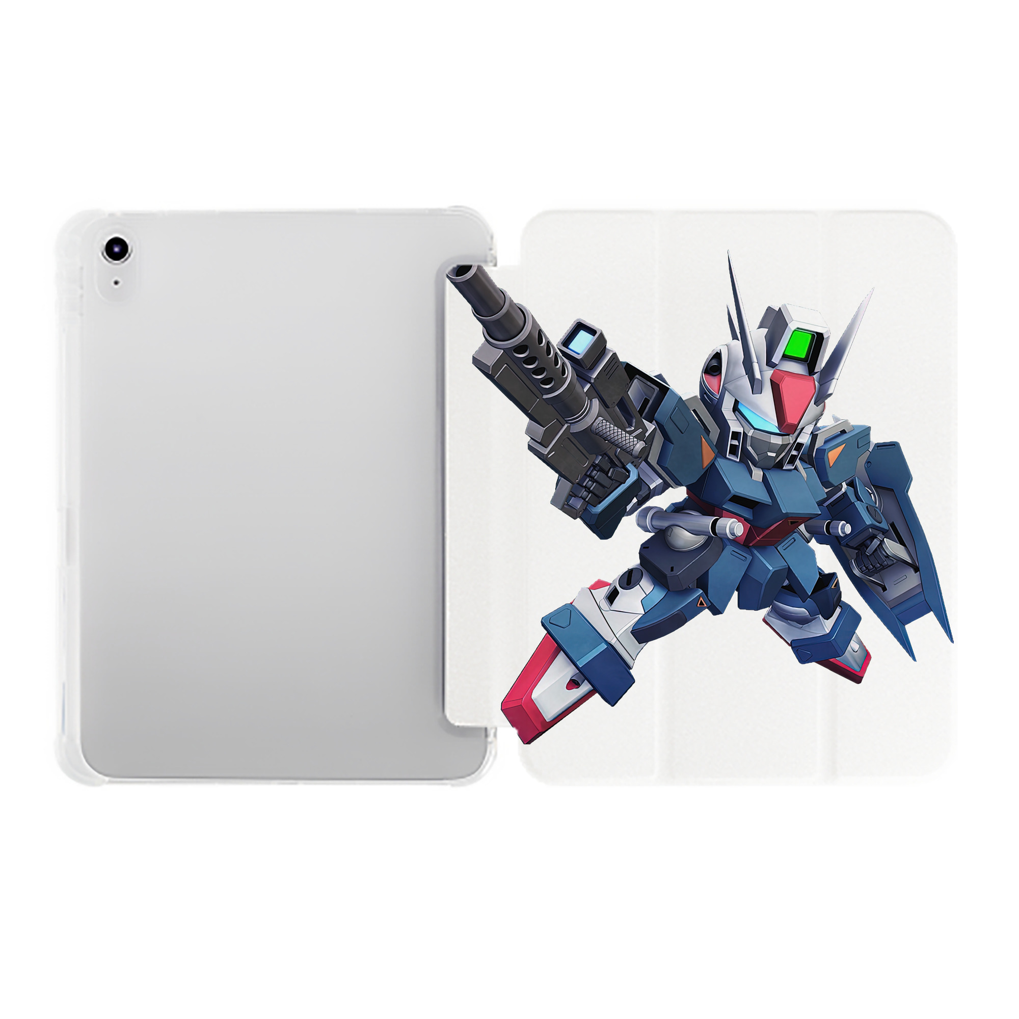 （画像用） 機動戦士ガンダム Mobile Suit Gundam IPad ケース ペン収納付き 三つ折りスタンド PUレザー×シリコン 対応機種9.5/10.5/10.9インチ